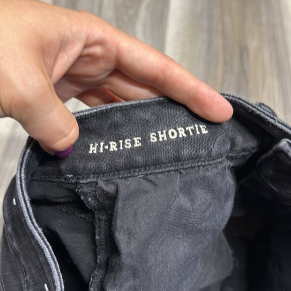 American Eagle Outfitters high rise shortie Black Jean Shorts with Lace Trim 4 - Picture 6 of 6